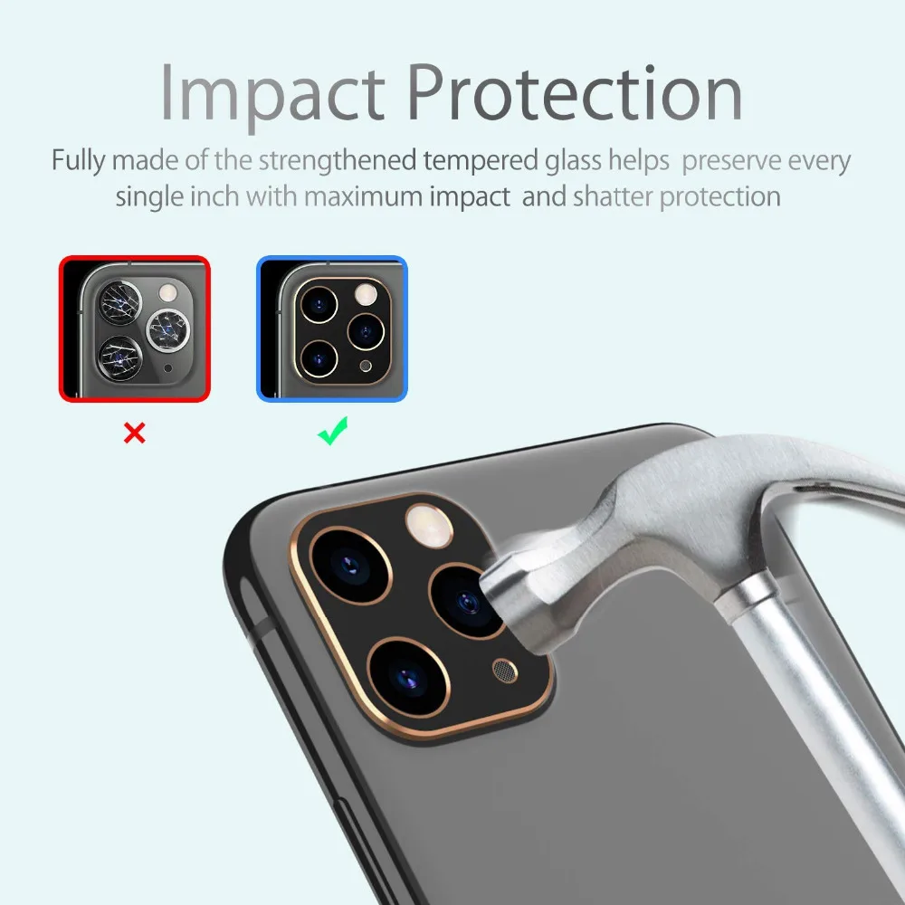 Camera lens Metal Frame + Tempered Glass Back Full Cover Ring For iPhone 11 Pro Max lens Protector Rear Protection Ring линзы (32)