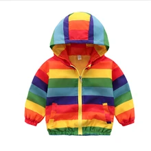 Детские куртки для малышей новая верхняя одежда для маленьких мальчиков и девочек с мультяшным принтом на весну и осень повседневные куртки с капюшоном для мальчиков