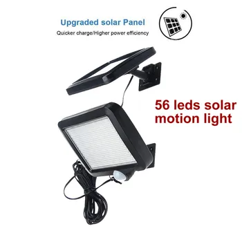 

56 leds solar light split panel s wall security street deck decor fence spot flood lights for home indoors usage 5M cable