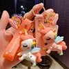 Rainbow Unicorn Keychain, Cartoon Silicone Doll, Creative Personality, Car Backpack, Couple Pendant Decoration, Cute and Funny 1