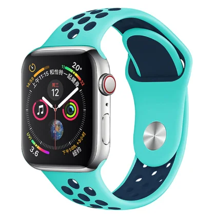 Band for Apple Watch 5 4 3 2 1 42MM 38MM soft Breathable strap Silicone Sports bands for Nike+ Iwatch series 5 4 3 40mm 44mm - Цвет ремешка: 17
