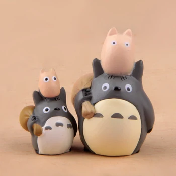 

Studio Ghibli Toys Miyazaki Hayao My Neighbor Totoro With Bag Resin Action Figure Collection Model Toy Gift for Kids 2pcs/lot