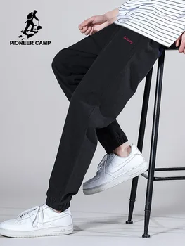 

Pioneer Camp 2020 100%cotton Casual Pants Men Summer Streetwear Loose Black Gray Solid Color Fashion Trousers Male AXX0105062