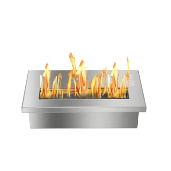 

16 inch manual silver stainless steel bio ethanol fireplace