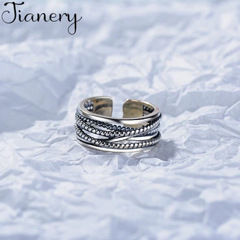 

JIANERY Vintage Finger Jewelry 925 Sterling Silver Multi-layer Rings For Women Men Boho Bohemian Style Wedding Rings