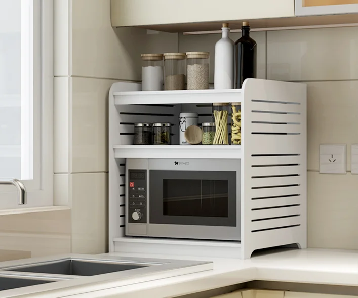  Nordic style simple kitchen microwave rack table storage rack rice cooker shelf home oven shelf kit - 4000443173049