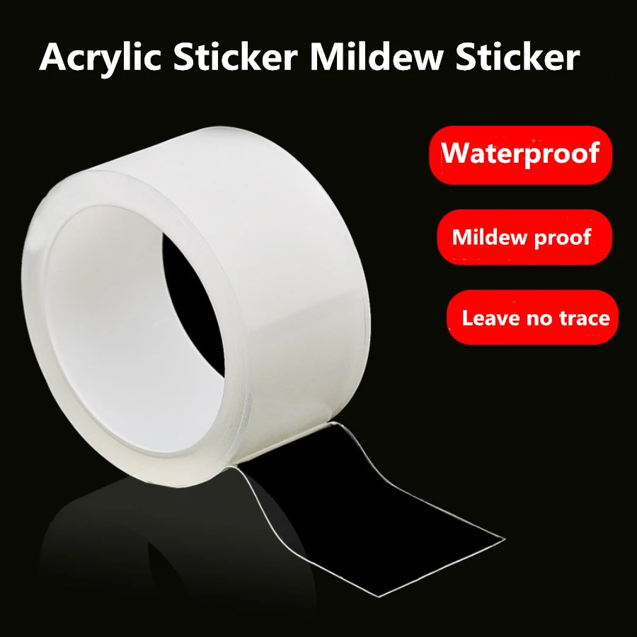 Kitchen Sink Waterproof Mildew Strong Self-adhesive Transparent Acrylic Nano Tape Bathroom Gap Strip Self-adhesive Water Seal