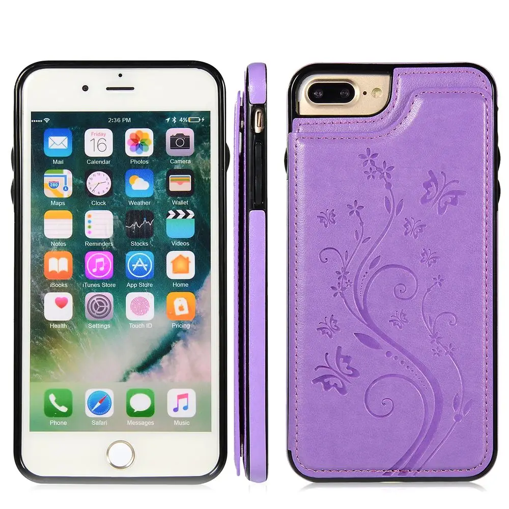 Тиснение чехол для iPhone 7 8 6 6s Plus X Xs Xr Xs Max 5 5S SE 5SE искусственная кожа задняя крышка откидная подставка, гнездо для карточек кошелек Чехол