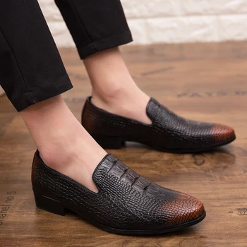 

Brand Luxury Men loafers shoes Black Penny Loafer Patchwork Of Gmoccasins genuine Leather slip on Round Toe business Dress Shoes