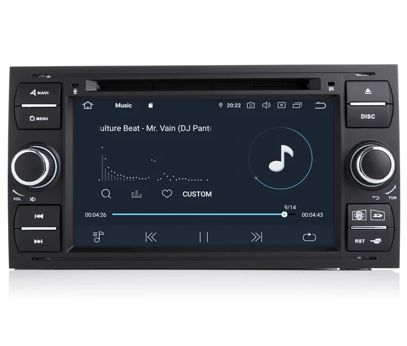 Flash Deal 7" Android 9.0 System 4G RAM Touch Screen Auto Head Unit For Ford Transit Focus Kuga Fiesta Connctor S-max Galaxy GPS Navi BT 2
