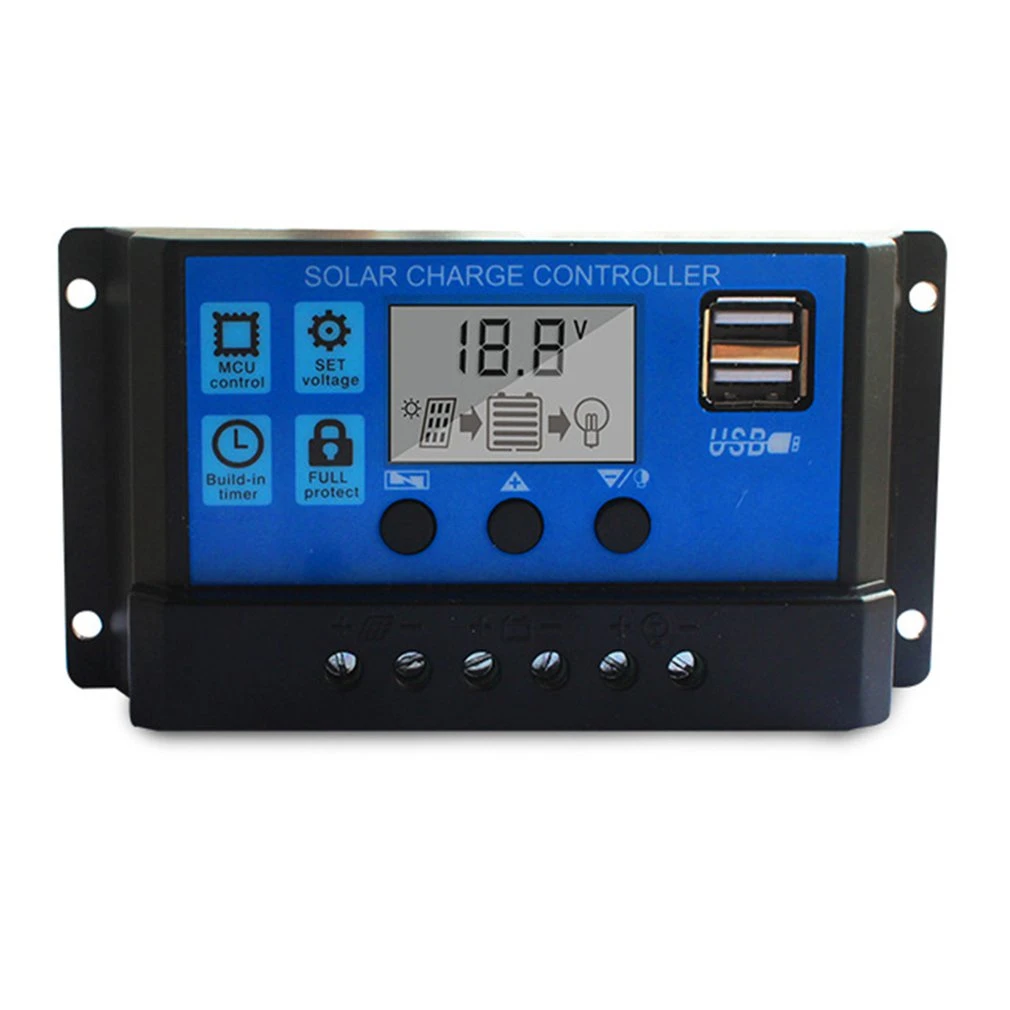 10-30A Solar Panel Battery Charge Controller 12V/24V LCD Regulator Auto Dual USB 10-30A Solar Panel Battery Charge Controller 12V/24V LCD Regulator Auto Dual USB