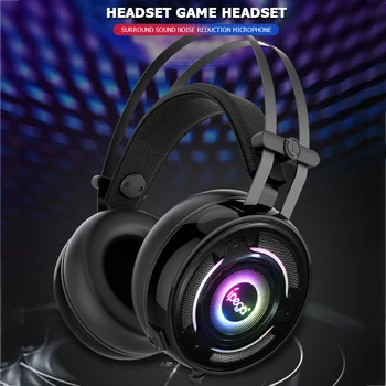 

Stereo Surround-Sound Wired Headphone Practical Multi-functional Durable Classic Gaming RGB Headset with Mic for PS4/PC