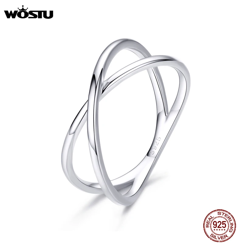 WOSTU 100% реальные 925 Stelring Серебряный двойной слой с крестом кольца Классический 2019