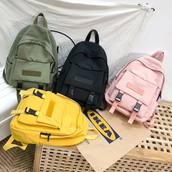 

2020 Backpack Women Backpack Fashion Women Shoulder Bag Solid Color School Bag For Teenage Girl Children Backpacks Travel Bags