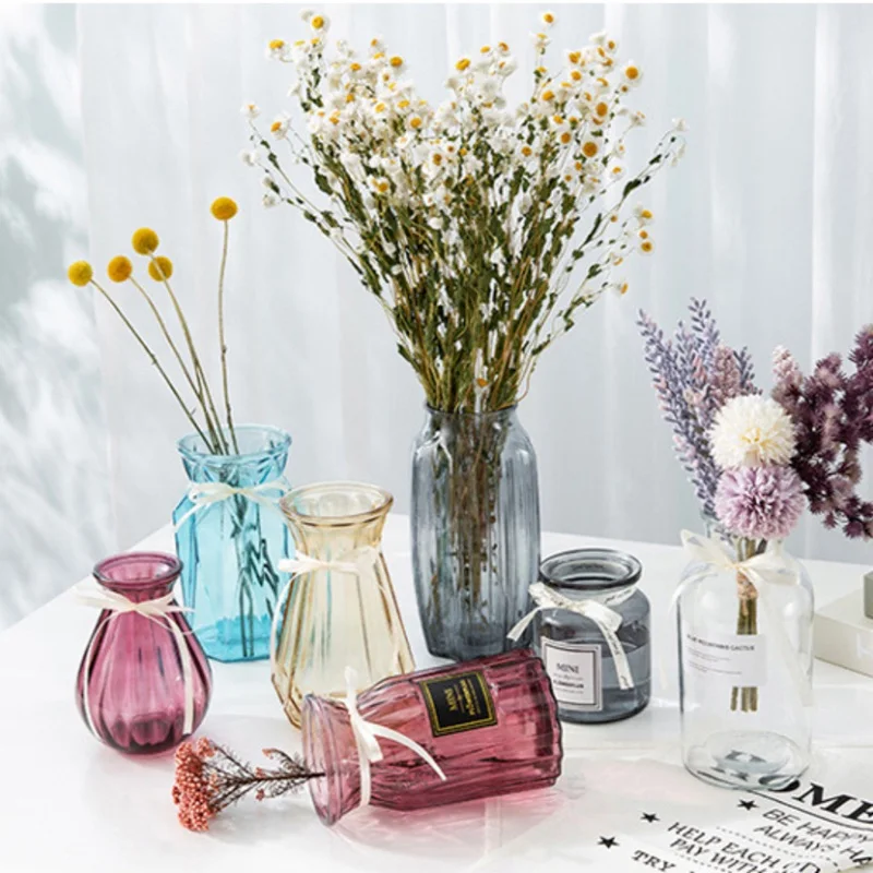 Многофункциональная стеклянная ваза гидропонная прозрачная гостиная цветная стеклянная Цветочная композиция для вазы Украшение Дома