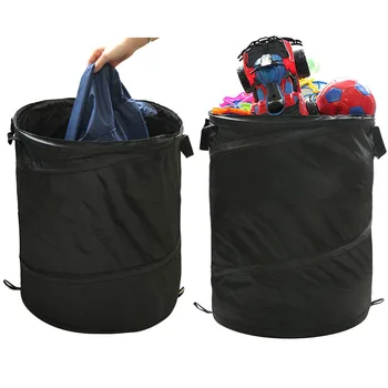 

63L Picnic Trash Can Wast Bins Outdoors Storage Bucket Portable Camping Barbecue Vehicle Dustbin Garbage Bag Holder