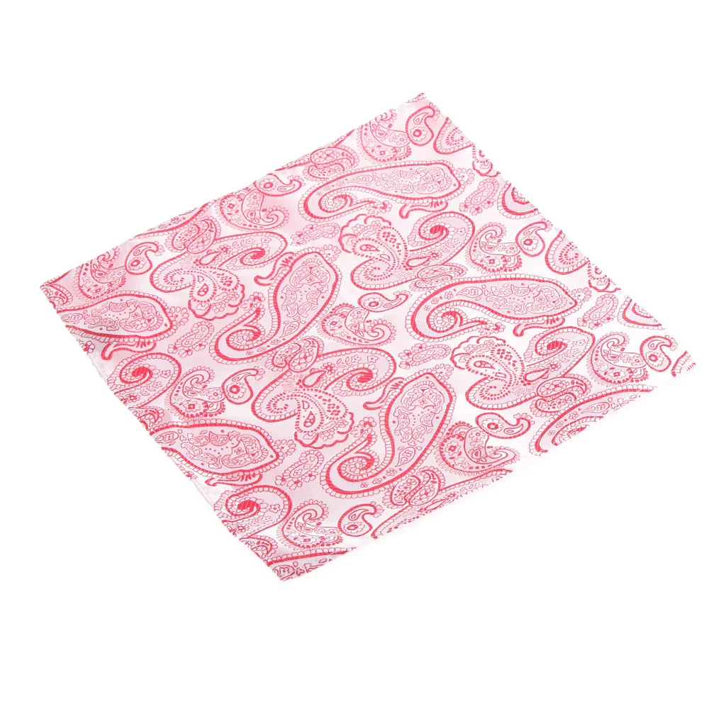 White and Red Новое поступление мужской квадратный носовой платок с карманом Hanky Свадебный носовой платок - Цвет: White and Red