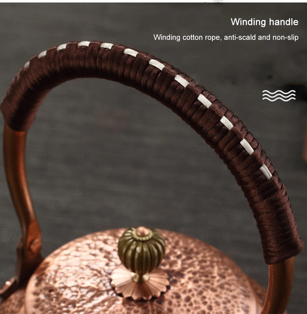 Red Copper Kettle Large Capacity Pure Copper Boiling Water Kettle