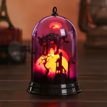 Декоративный реквизит на Хэллоуин небольшой абажур винтажная ведьма черная кошка фонарь-тыква пламя лампа страшные аксессуары для празднования Хеллоуина