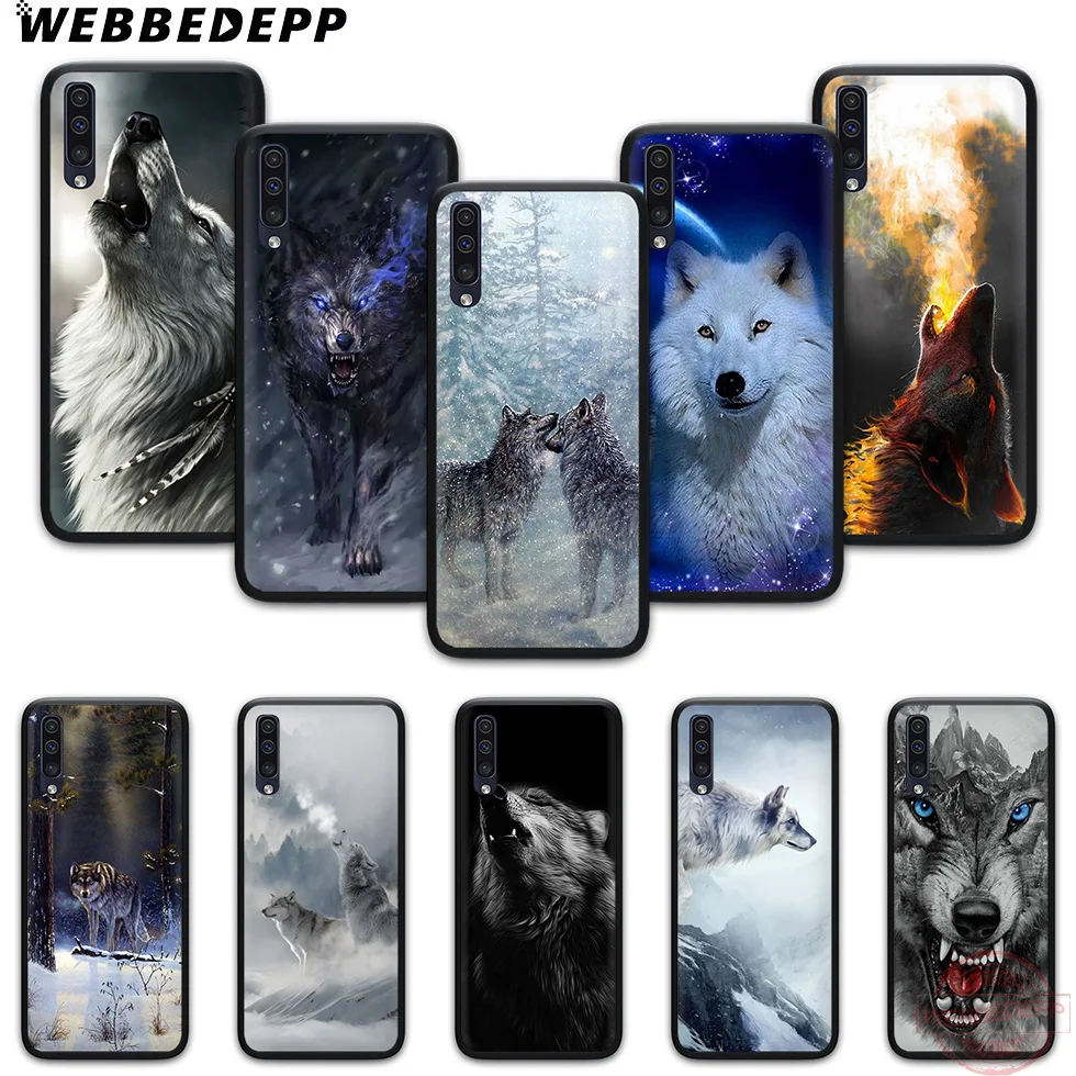 WEBBEDEPP Снег Волк мягкий чехол для Samsung A3 детей 5 6 7 8 9 J6 A10 A20 A30 A40 A50 A60 A70 S M10 M20 M30 M40 |