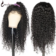 Uwigs 4x4 закрытие кудрявый парик человеческих волос предварительно сорвал с волосами младенца 8-26 дюймов HD прозрачные бразильские парики Реми 180 плотность