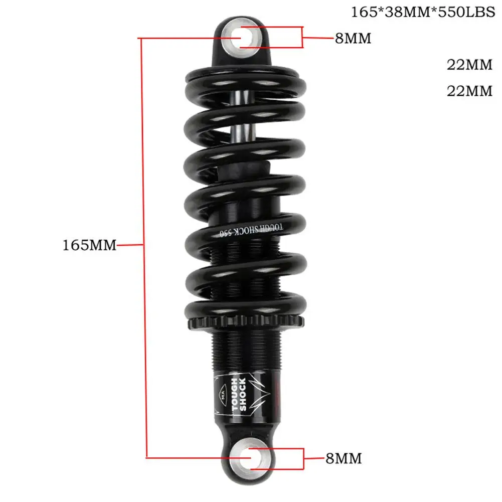 165 мм амортизатор для горного велосипеда гидравлический 1 отскок амортизационный инструмент пружина задний Универсальный Амортизатор