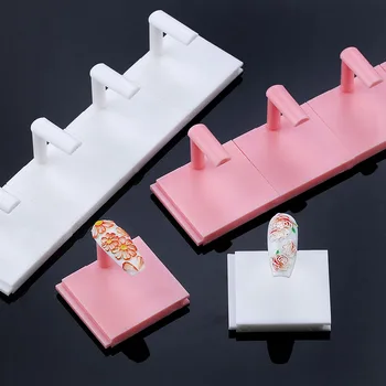 

5pcs/bag False Nail display Stand New nail stand Multi-color Square base making fixed Practice Stand Shelf Nail Showing Shelf