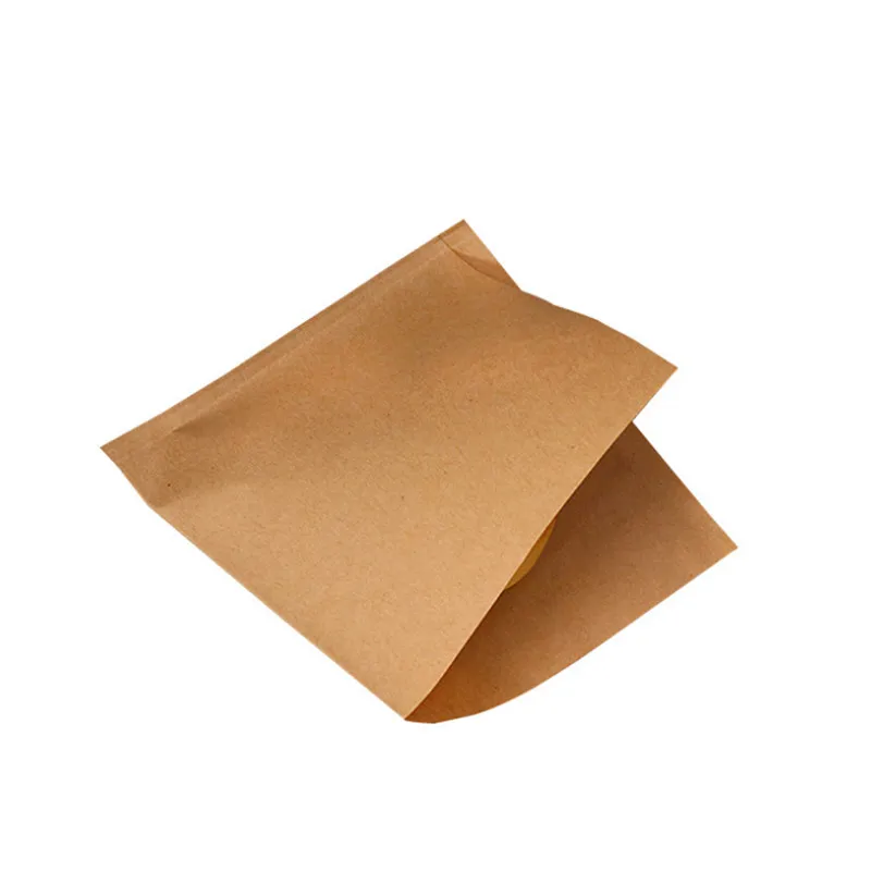 100Pcs Brown Kraft Paper Oil-Proof Food Bags for Takeaway, Sandwiches, Donuts, Fried Ch... - SKU OPFB1654 - UGI Packaging