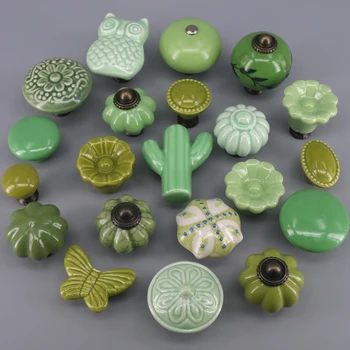 

1PC Europe Ceramic Knobs for Cabinet Cupboard Drawer Locker Retro Furniture Kitchen Pull Handles wooden cases knobs