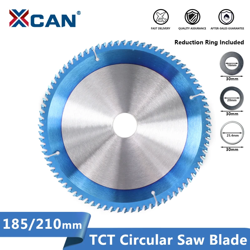 

XCAN Wood Saw Blade 185/210/255mm Circular Saw Disc Nano Blue Coated TCT Blades Carbide Tipped Saw Blades Wood Cutting Disc