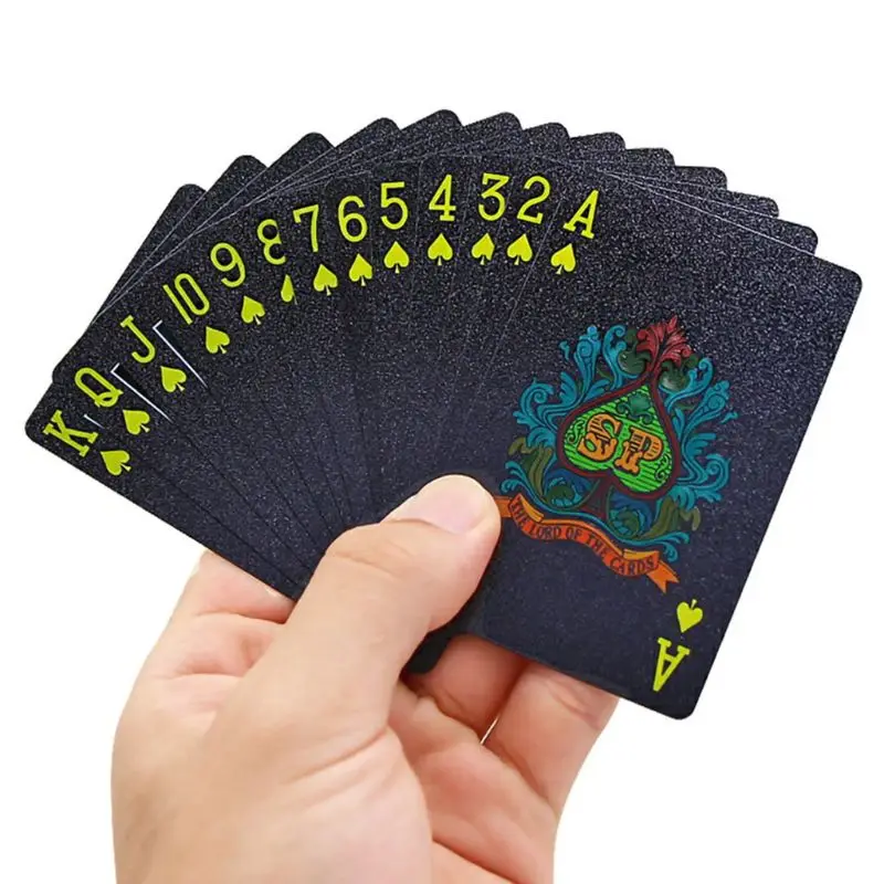 

Black PVC Poker Waterproof Plastic Playing Cards Party Board Game Scrub Poker 27RD