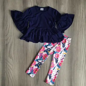 

baby girl fall floral outfit navy blue raglan baby girls floral pant children autumn set