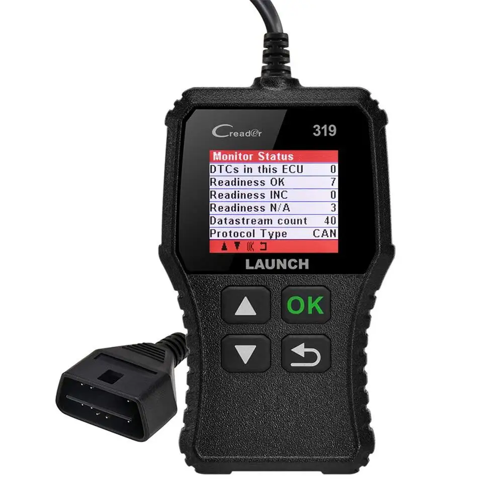Черный Launch X431 Creader 319 OBD2 сканер CR319 считыватель кодов автомобильный двигатель проверка света PK AD310 проверка O2 сенсор EVAP тест - Цвет: Черный