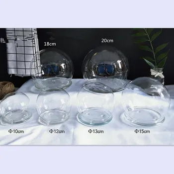 

Free Shipping Glass Base Glass Dome Vase Home Decoration Different Diameter=10cm 12cm 13cm 15cm 18cm 20cm Cover Wedding Favor