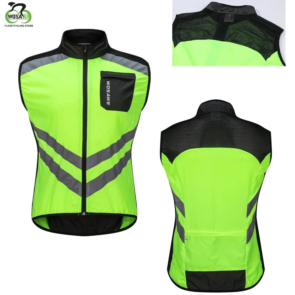 

WOSAWE Pro Men's Cycling Vest Reflective Windproof Waterproof Breathable Clothing MTB Bike Bicycle Jacket Sleeveless Safety Vest