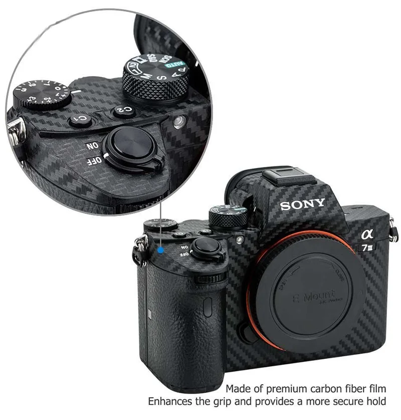 Наклейка из углеродного волокна для корпуса камеры Sony A7 III A7R A7C A7RII A7II A9 A7M3 A7RM4