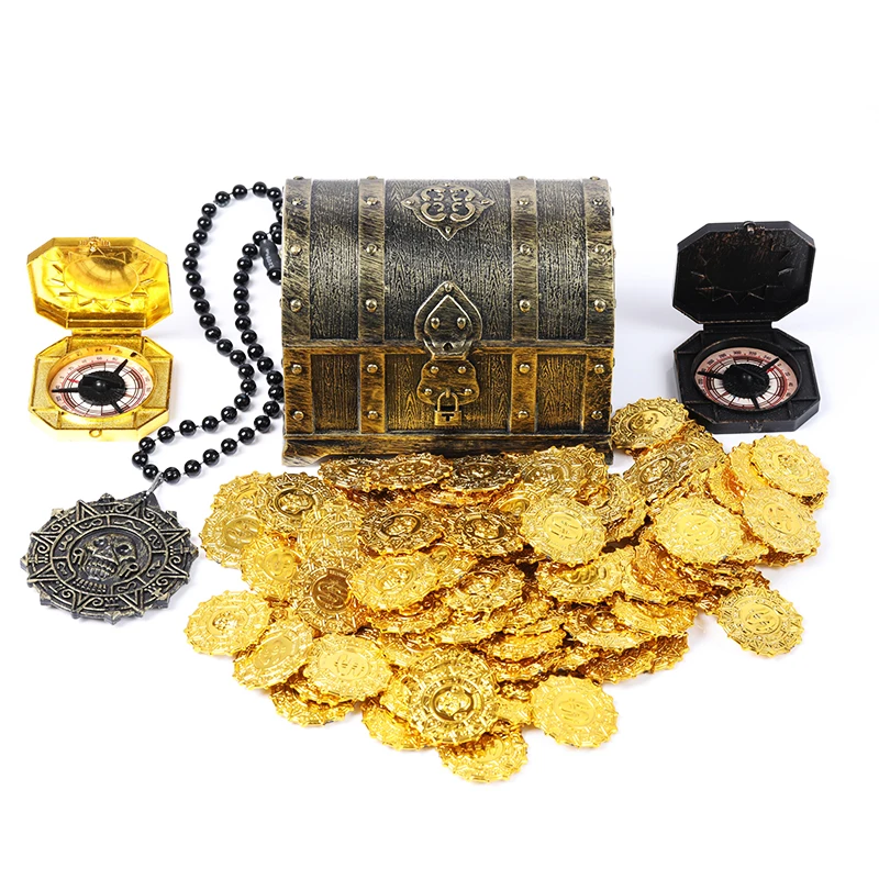 100Pcs Plastic Gold Treasure Coins Pirate Party Toy