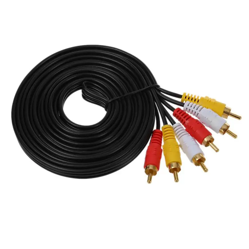 Горячий тройной 3 Мужской RCA Аудио Видео DVD кабель ТВ АВ 2,7 м