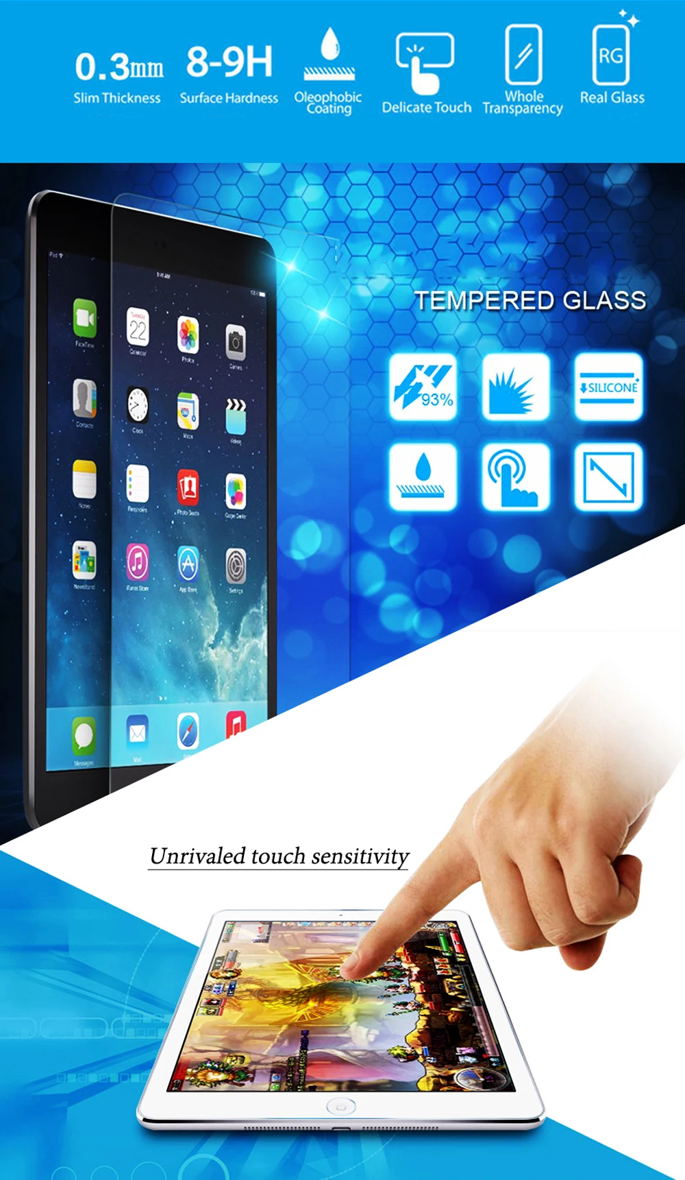 Tempered Glass For ipad air 1 2 ipad mini 2 3 4 ipad 2 3 4 5  Screen Protector 9H Anti Scratch Protective Film For New ipad 2017 (7)