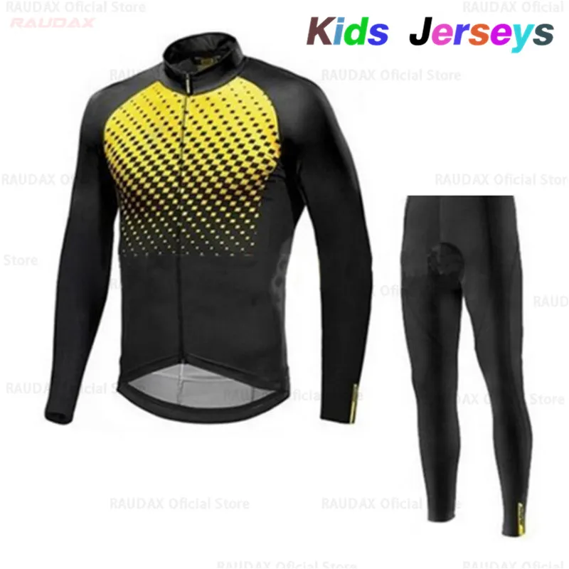 Новинка, Ropa Ciclismo Invierno, для мальчиков, Termica,, Pro Team Mavic, детская одежда для велоспорта, для девочек, с длинным рукавом, дышащий, комплект для велоспорта