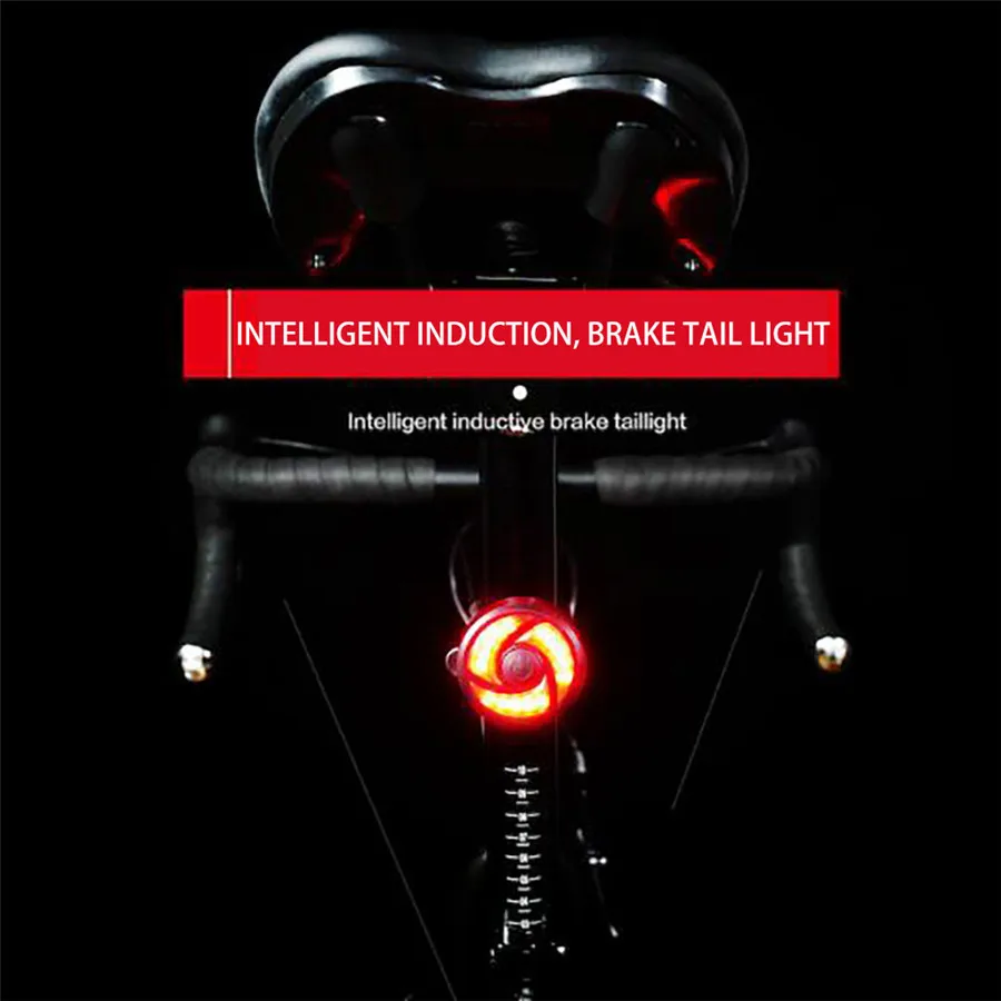 Bike light intelligent induction brake tail light USB charging bicycle tail light LED bicycle warning safety smart light 35A5 (5)