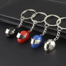 Creative Motorcycle Helmet Keychain Race Car Safety Helmet Metal Keychains Car Helmet Pendant Small Gifts