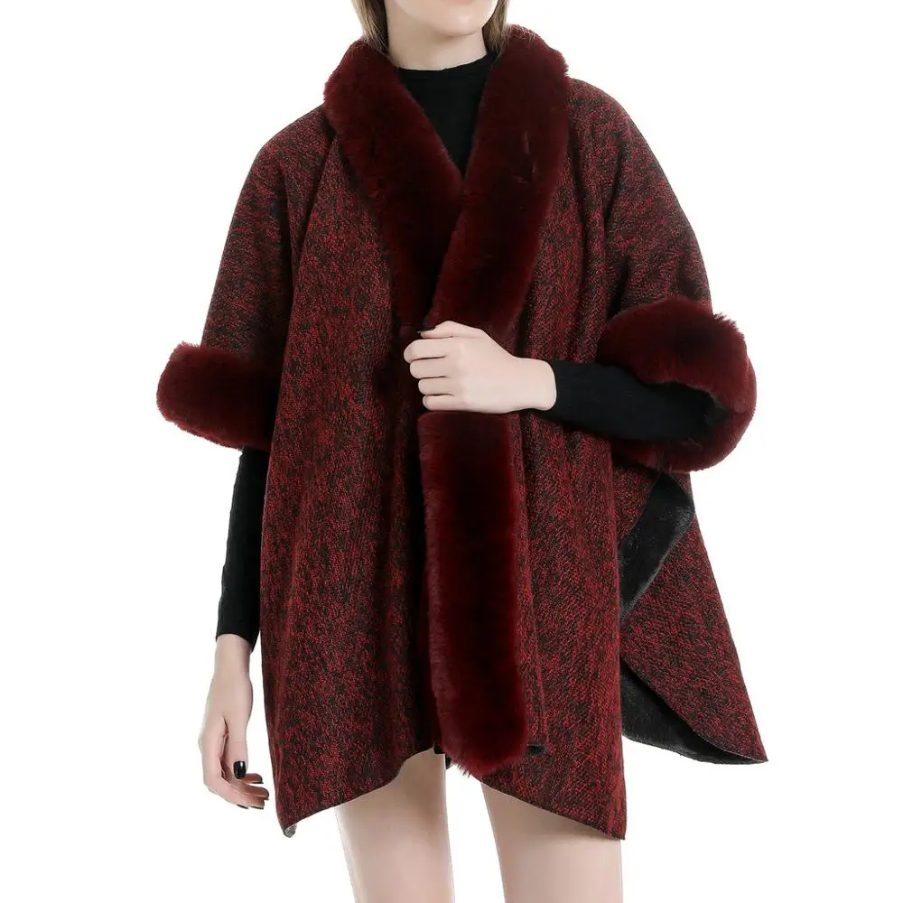 Зимний женский плащ мягкий кашемировый кардиган накидка шаль пончо Mujer Invierno Elegantes