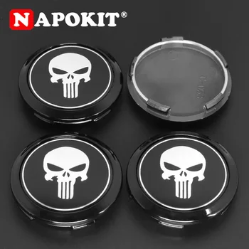 

4pcs 64MM(60mm) with 52mm Skull Logo Car Wheel Center Hub Cap Dust Cover Car Rim Badge Emblem 64mm Auto Rim Wheel Hub Car Part