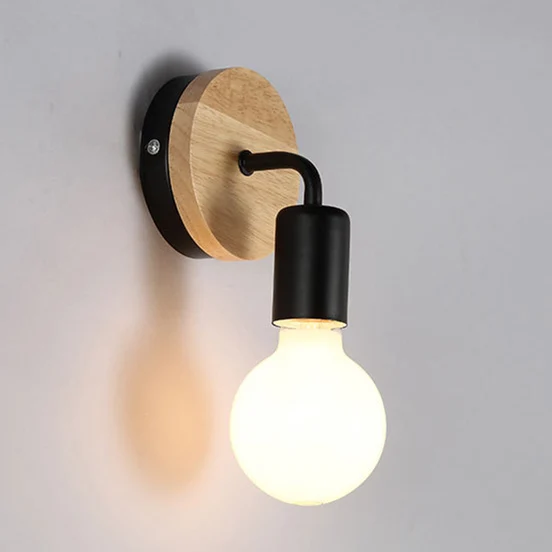 exterior wall lights E27 110V 220V Wood Wall Lamp Modern Nordic Wooden Sconce for Home Light Fixture Vintage Retro Wall Light Decor Edison Lamp glass wall lights Wall Lamps