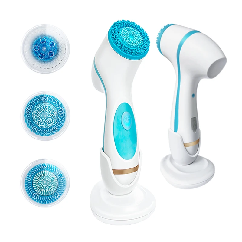 LIKETHAT 3 In 1 Facial Cleansing Brush Silicone Rotating Face Brush