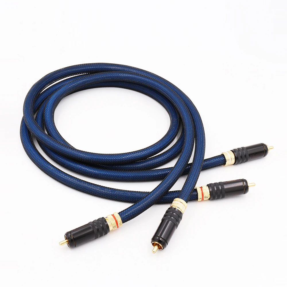 X404 Ein Paar ST-48B G5 versilbertes OFC-Kupferkabel mit vergoldetem RCA-Stecker auf RCA-Stecker-Verbindung – Detail 4