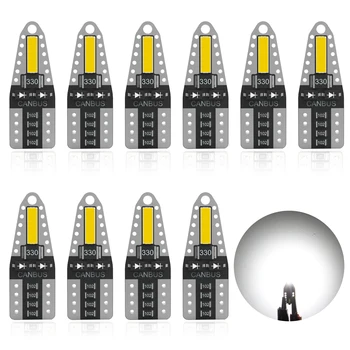 

AGLINT 10Pcs W5W T10 LED Bulbs CANBUS Error Free 2SMD 194 168 2825 Wedge Replacement Bulb Car Interior Dome Map Trunk White 12V