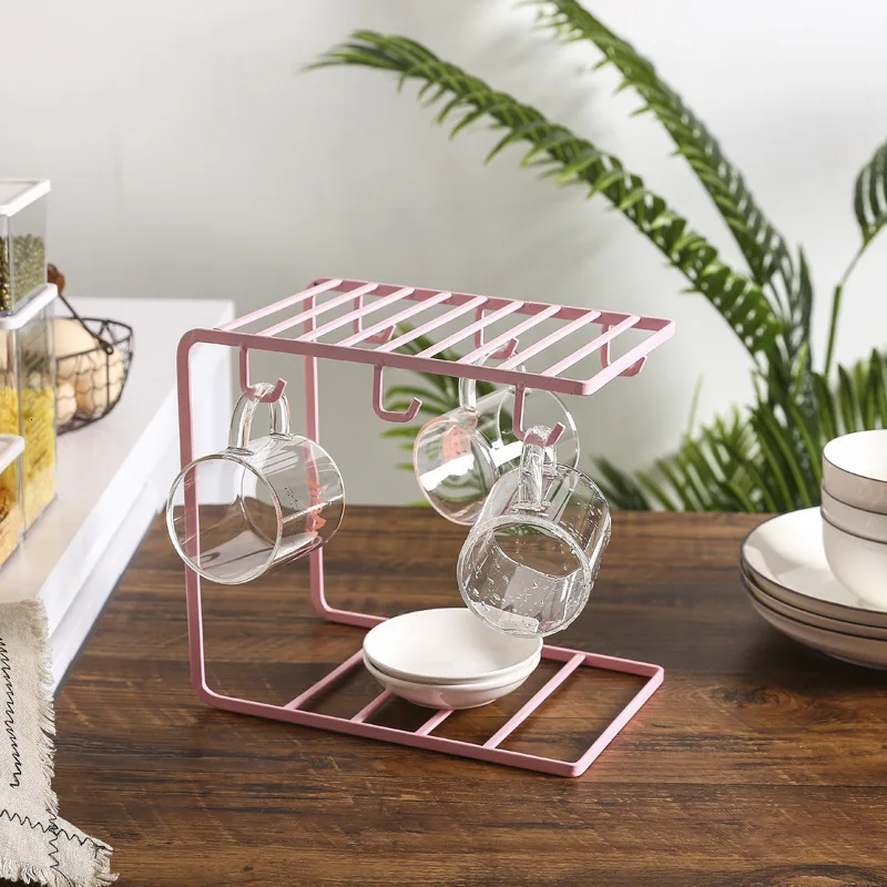 Несколько крючков, художественный стеллаж для кофейных чашек, стеклянный органайзер для чая, держатель для кухонного хранения