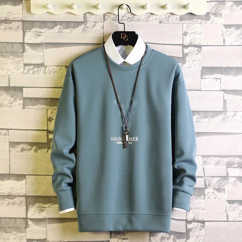 

2020 New Trend Men Hoodies Casual Solid Splice Pullover O-Neck Slim Fit Men's Sportswear Sweatshirt Print Male Men's fleece